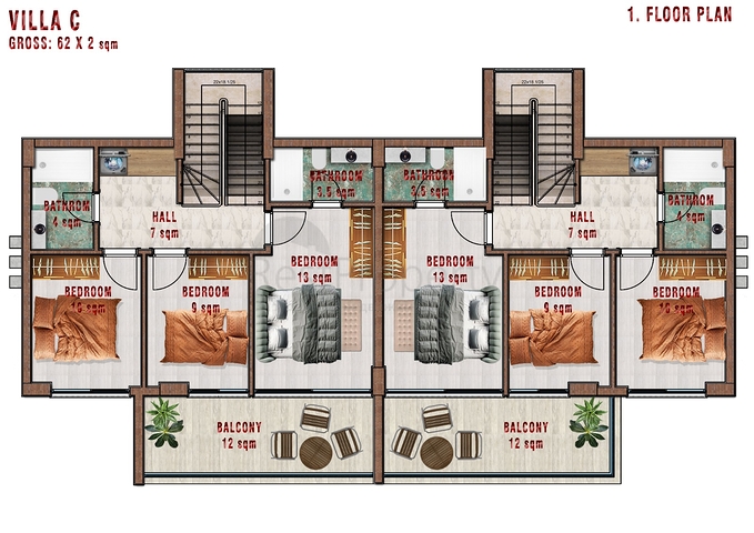 Luxury villas in the Center of Alanya