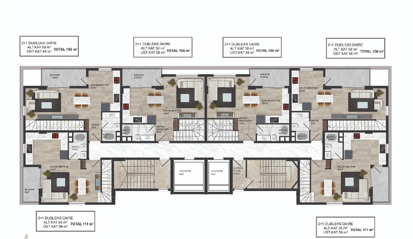 A new project under construction in Mahmutlar