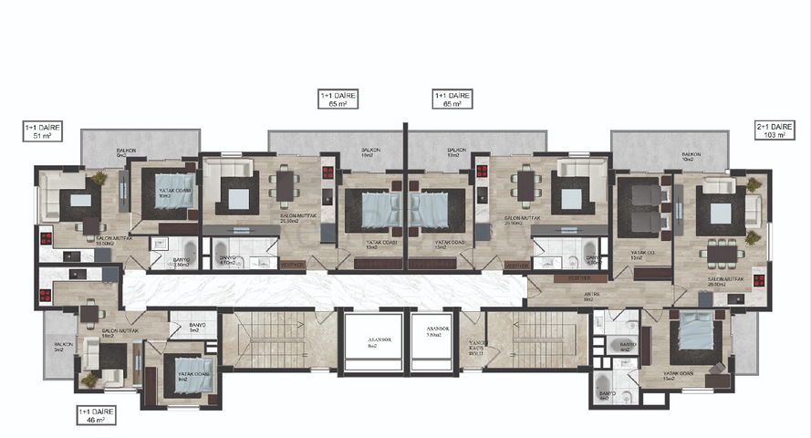 A new project under construction in Mahmutlar