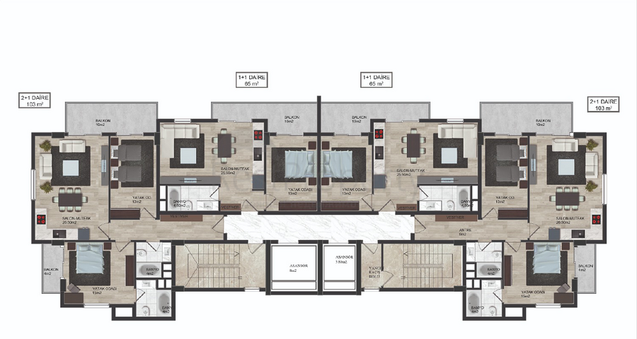 A new project under construction in Mahmutlar