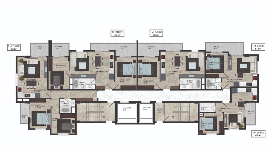 A new project under construction in Mahmutlar