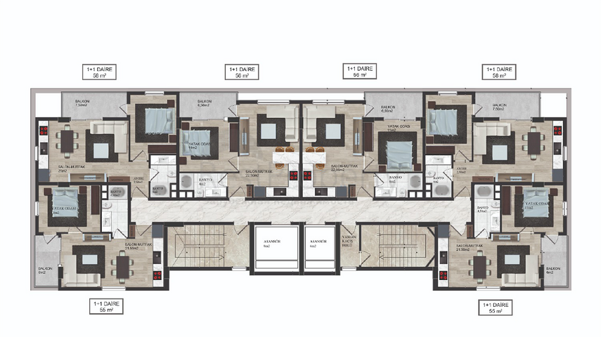 A new project under construction in Mahmutlar