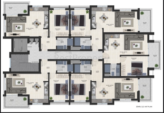 Boutique complex in Mahmutlar, 800 m from the sea 