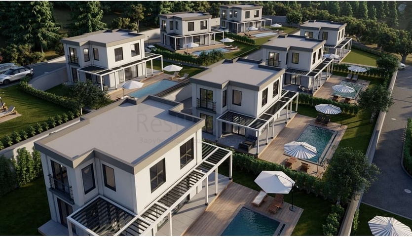 Boutique villa project under construction in Gundogan district 
