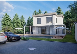 Boutique villa project under construction in Gundogan district 