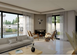 Boutique villa project under construction in Gundogan district 