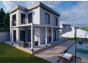 Boutique villa project under construction in Gundogan district 