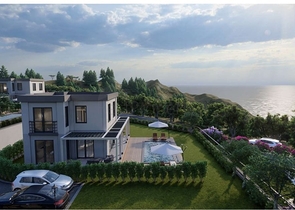 Boutique villa project under construction in Gundogan district 