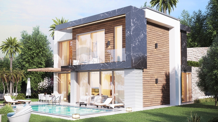Luxury villa project under construction in Yalikavak area 
