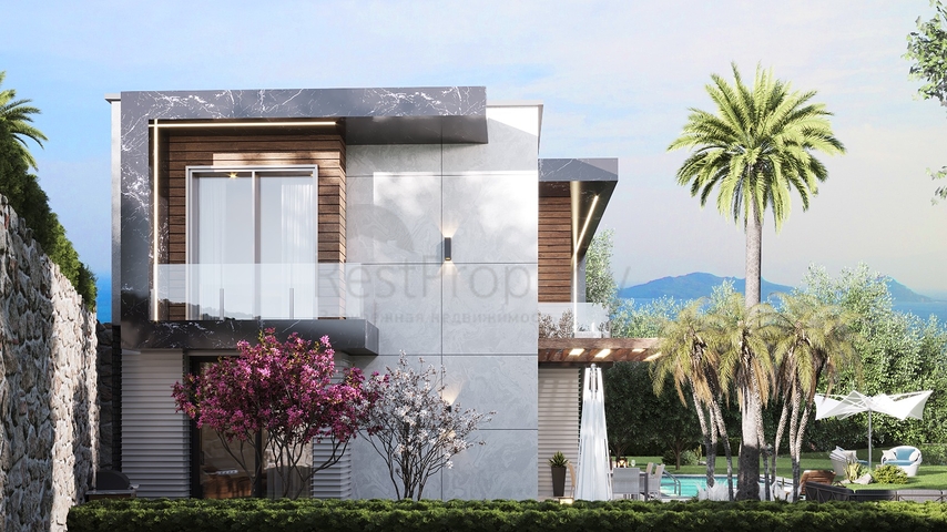 Luxury villa project under construction in Yalikavak area 