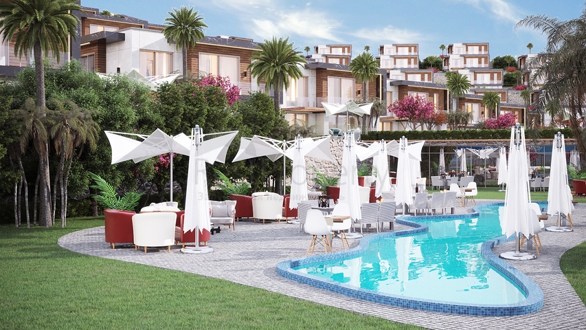 Luxury villa project under construction in Yalikavak area 