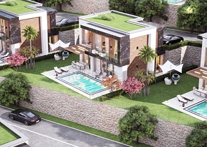 Luxury villa project under construction in Yalikavak area 