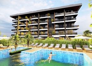 A boutique concept complex under construction in the Oba area