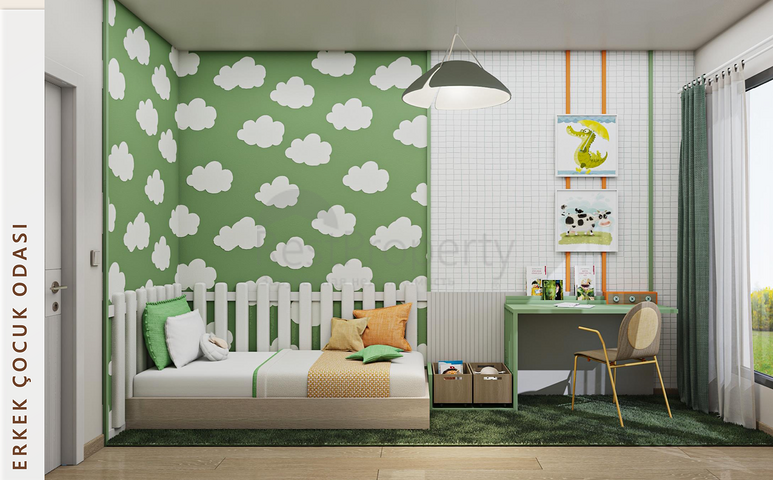 A project that includes private terraces with a garden