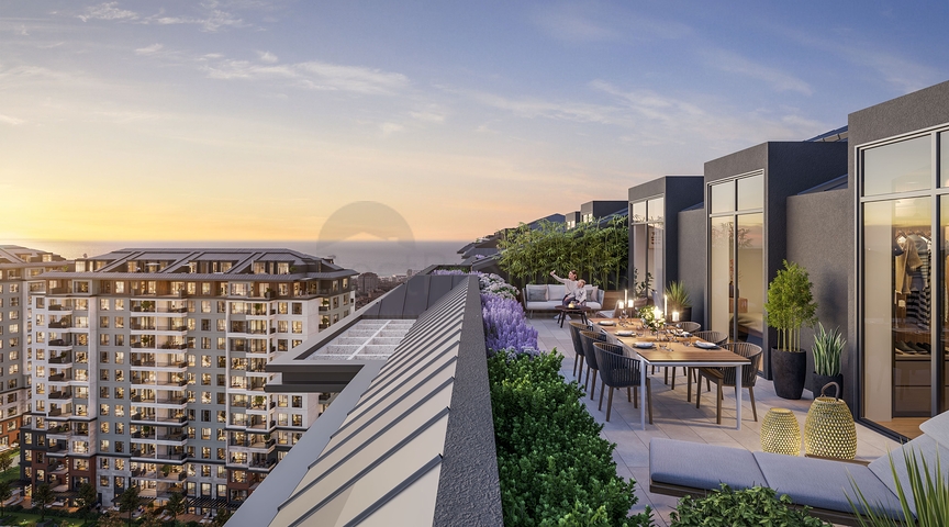 A project that includes private terraces with a garden