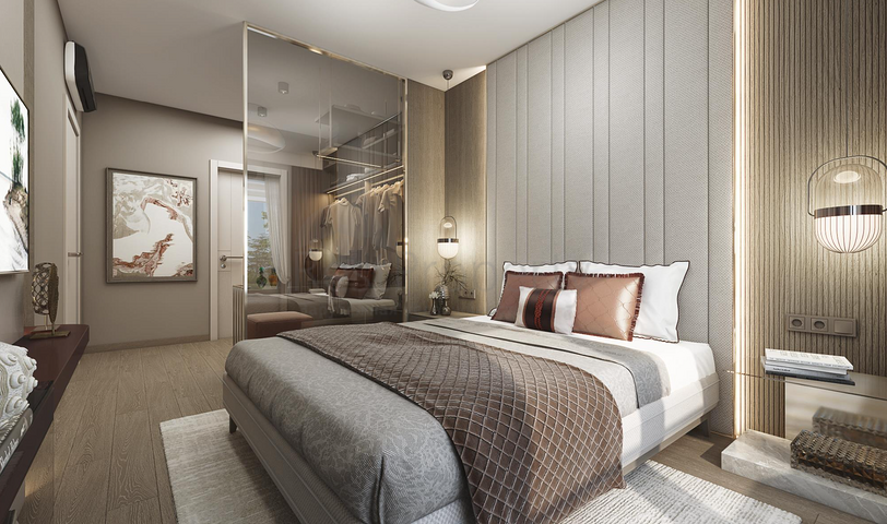 A project that includes private terraces with a garden