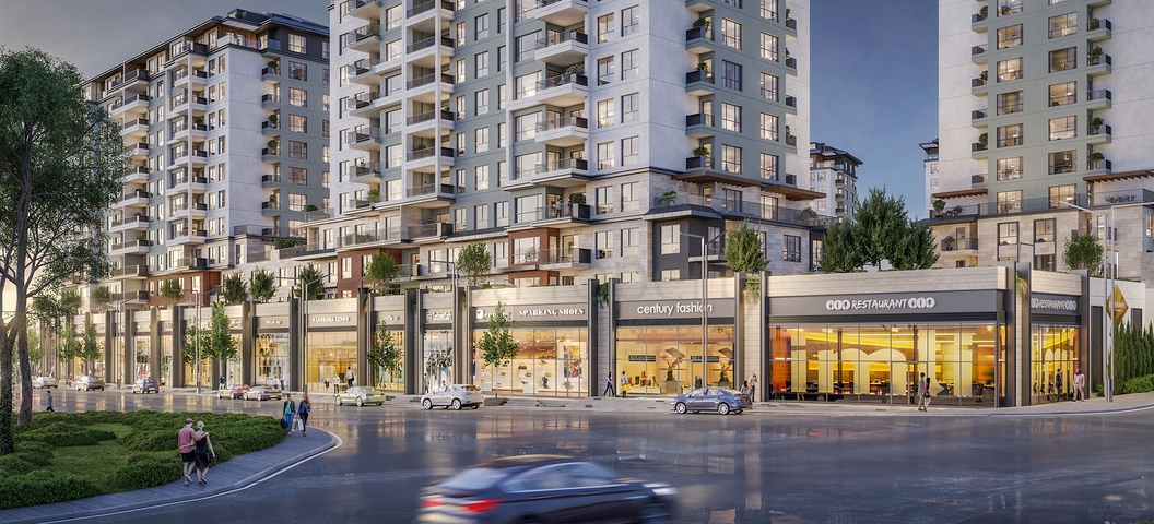 A project that includes private terraces with a garden