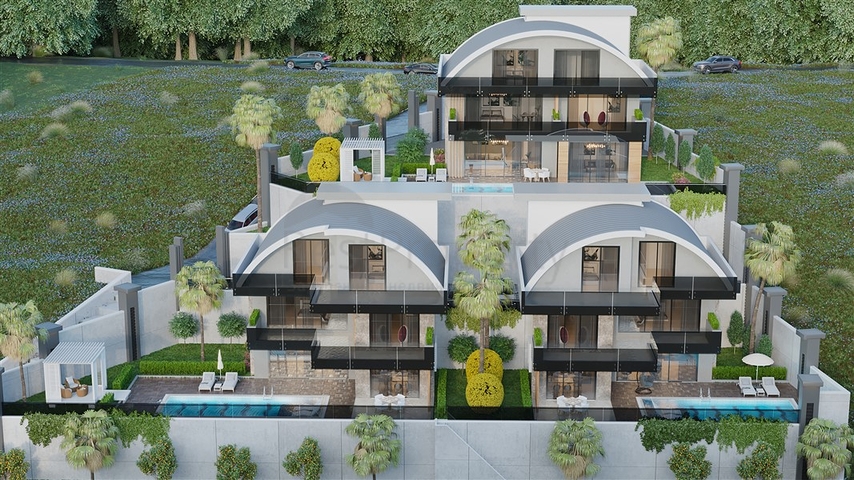 5+1 luxury villa project in the center of Alanya with stunning panoramic views