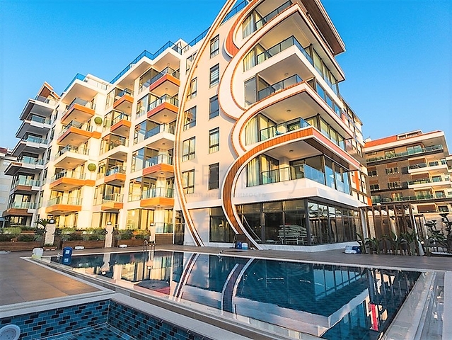 One-bedroom apartment in a complex on the first line in Kestel district