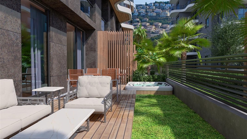 Apartments in a new residential complex 50 m from the beach in Kargicak district