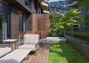 Apartments in a new residential complex 50 m from the beach in Kargicak district