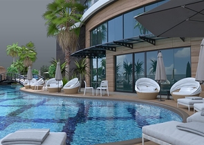 Apartments in a new residential complex 50 m from the beach in Kargicak district