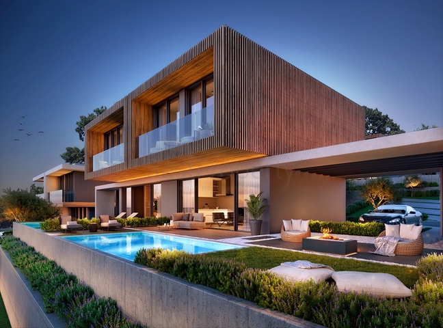 Modern style villas with lake views.