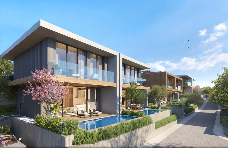 Modern style villas with lake views.