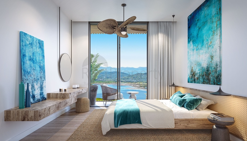 Modern style villas with lake views.