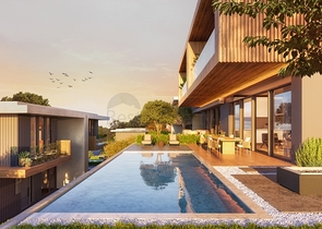 Modern style villas with lake views.