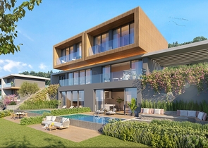 Modern style villas with lake views.