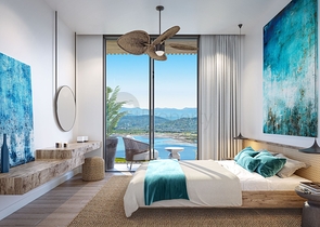 Modern style villas with lake views.