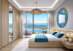 Modern style villas with lake views.