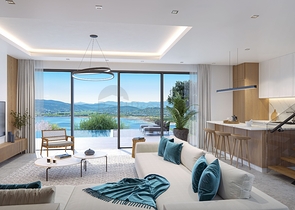 Modern style villas with lake views.