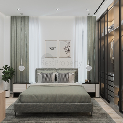 An ideal apartment complex surrounded by lush greenery.