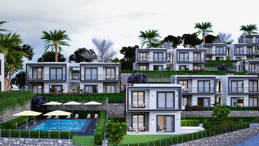An ideal apartment complex surrounded by lush greenery.