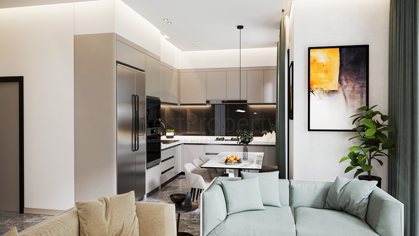 An ideal apartment complex surrounded by lush greenery.