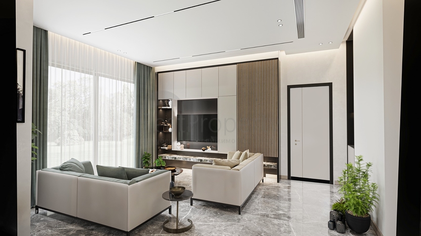 An ideal apartment complex surrounded by lush greenery.