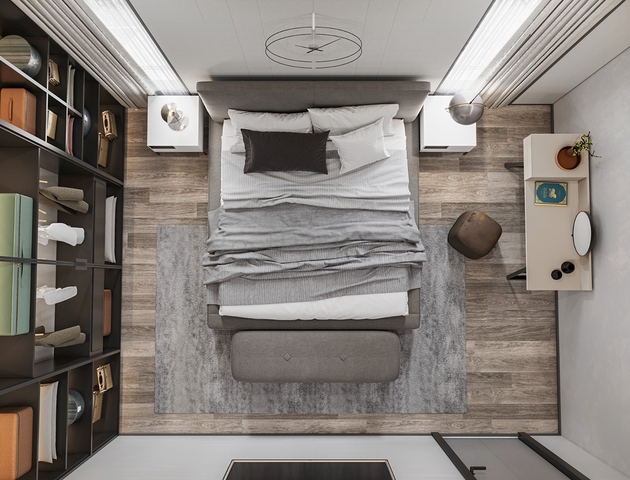 An ideal apartment complex surrounded by lush greenery.