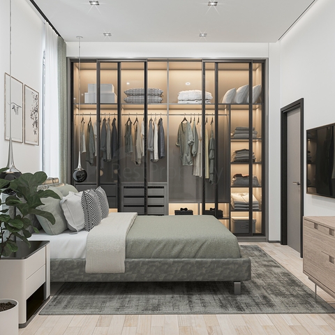 An ideal apartment complex surrounded by lush greenery.