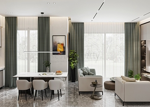 An ideal apartment complex surrounded by lush greenery.