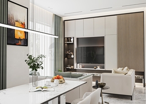 An ideal apartment complex surrounded by lush greenery.