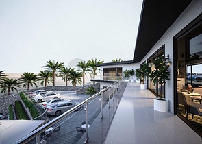 An ideal apartment complex surrounded by lush greenery.