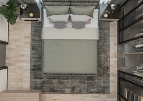 An ideal apartment complex surrounded by lush greenery.