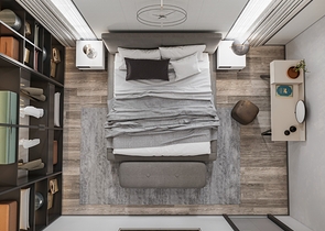 An ideal apartment complex surrounded by lush greenery.