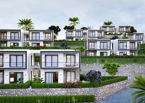 An ideal apartment complex surrounded by lush greenery.