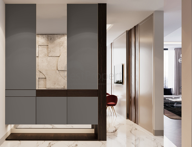 A project from a foundation pit with an ideal transport interchange