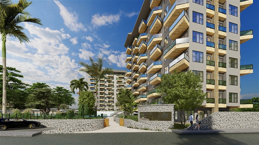 1+1 apartment in a newly built building in Avsallar district