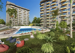 1+1 apartment in a newly built building in Avsallar district