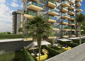 1+1 apartment in a newly built building in Avsallar district